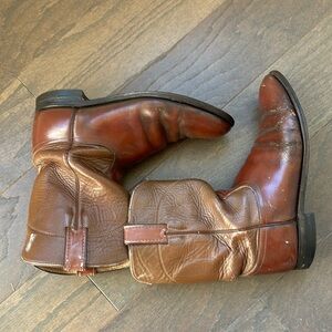 Men's Brown Leather cowboy brown Boots